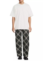 Burberry Check Straight-Leg Pants