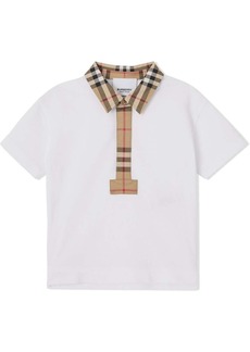 Burberry check-trim short-sleeved polo shirt