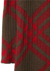 Burberry Check Turtleneck Rib-Knit Sweaterdress