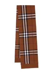 Burberry Check wool-blend knitted scarf