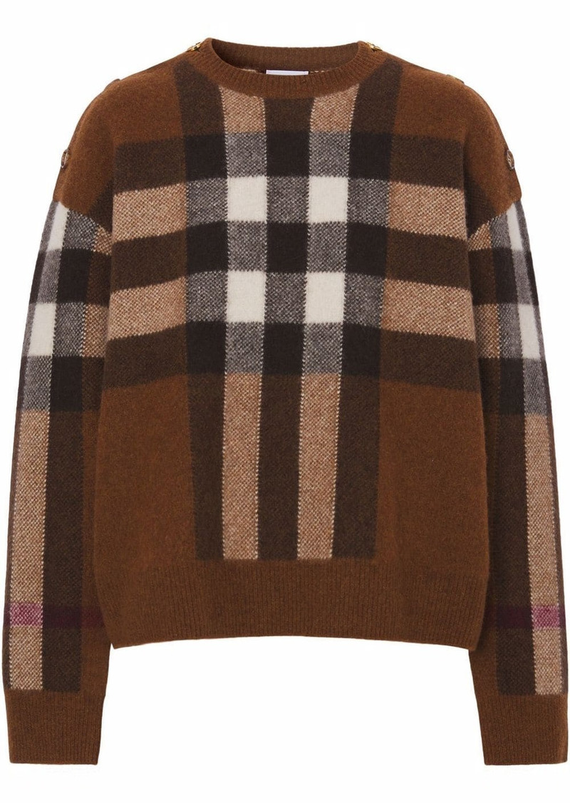 Burberry check wool-cashmere jumper
