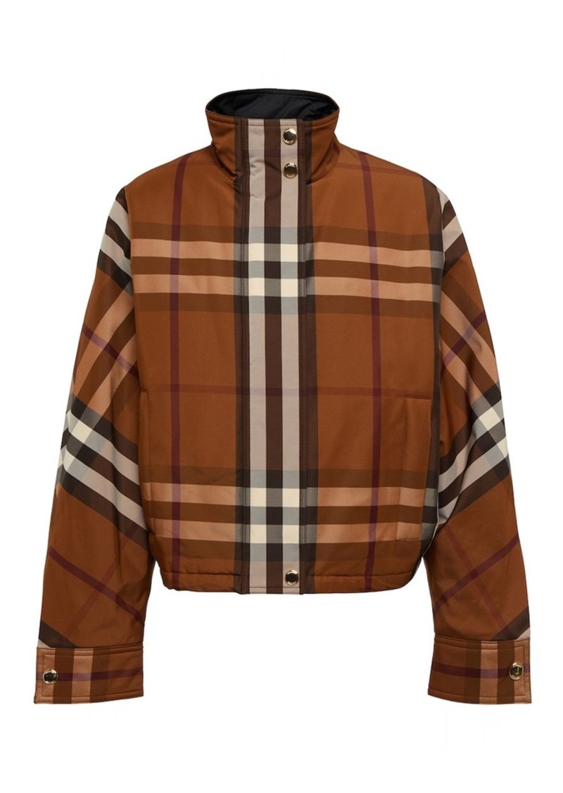 Burberry Checked funnel-neck jacket