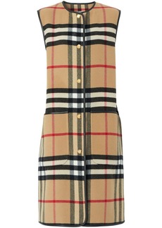 Burberry checked leather-trim liner