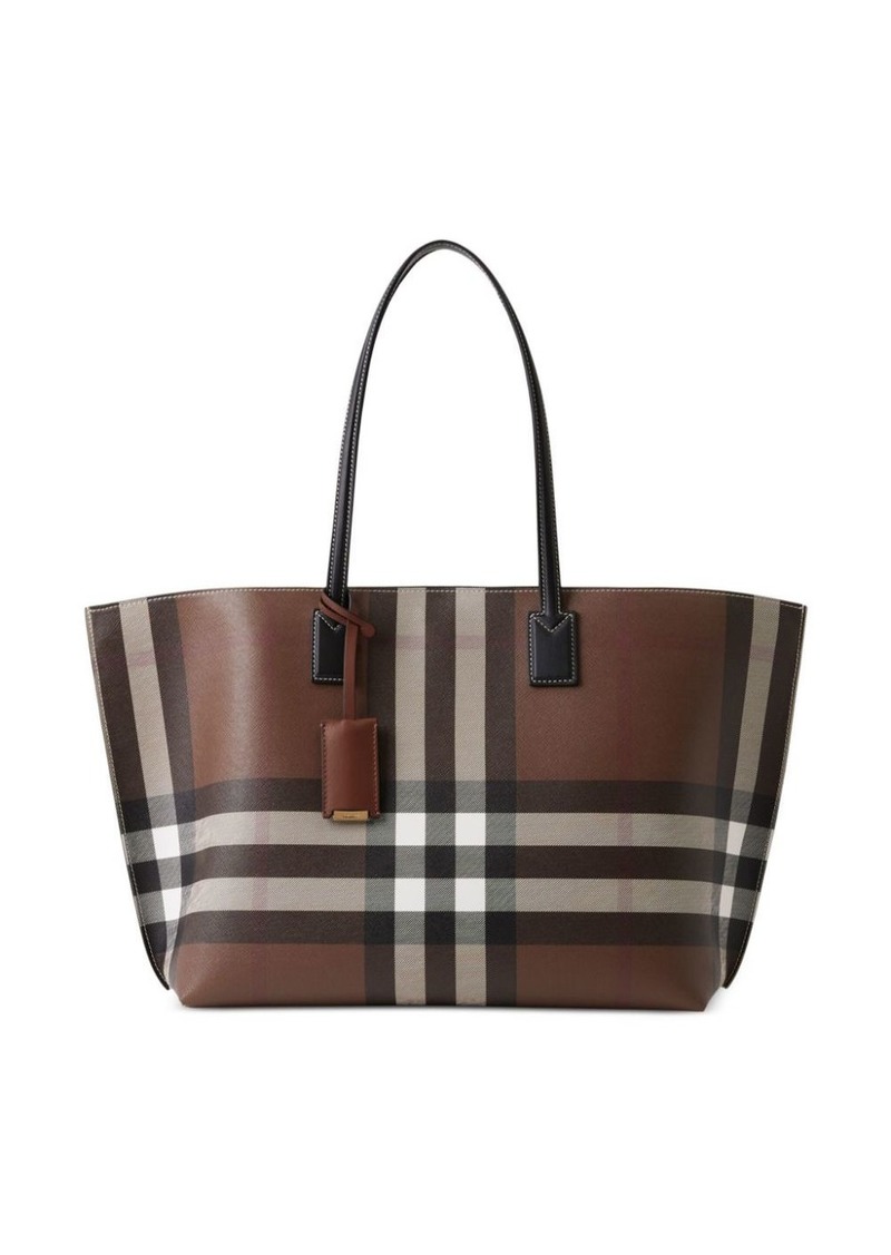 Burberry checked logo-tag tote bag