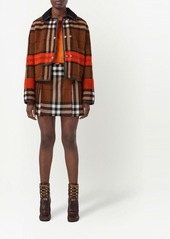 Burberry checked pleated wool mini skirt