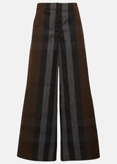 Burberry Checked wide-leg canvas pants