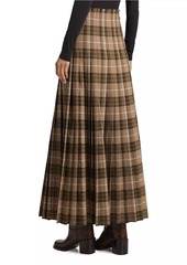 Burberry Checked Wool-Blend Knit Maxi Skirt