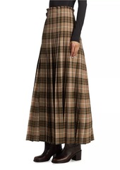 Burberry Checked Wool-Blend Knit Maxi Skirt