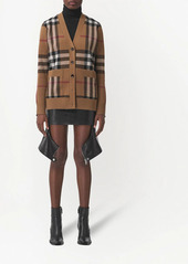 Burberry checked wool-cashmere blend cardigan