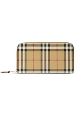 Burberry checked zipped leather wallet