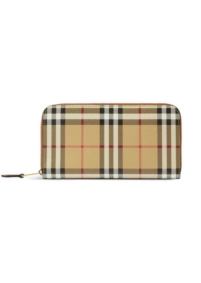 Burberry checked zipped leather wallet