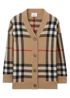 Burberry checkered buttoned knitted cardigan