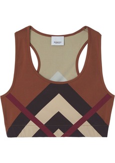 Burberry Chevron Check-print cropped vest top