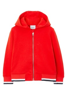 Burberry College-print zipped cotton hoodie