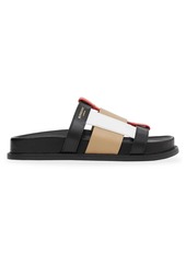 Burberry Colorblock Leather Slides