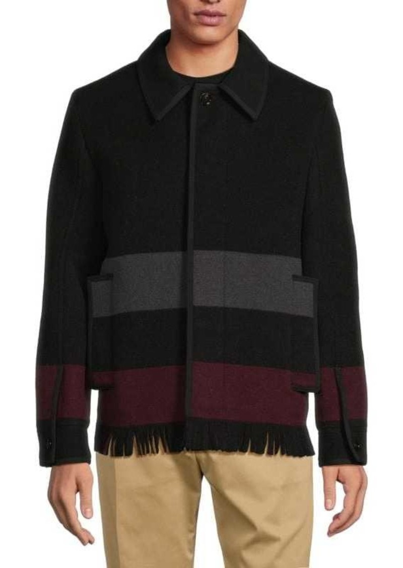 Burberry Colorblock Virgin Wool Cardigan