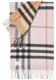 Burberry contrast-check fringed scarf