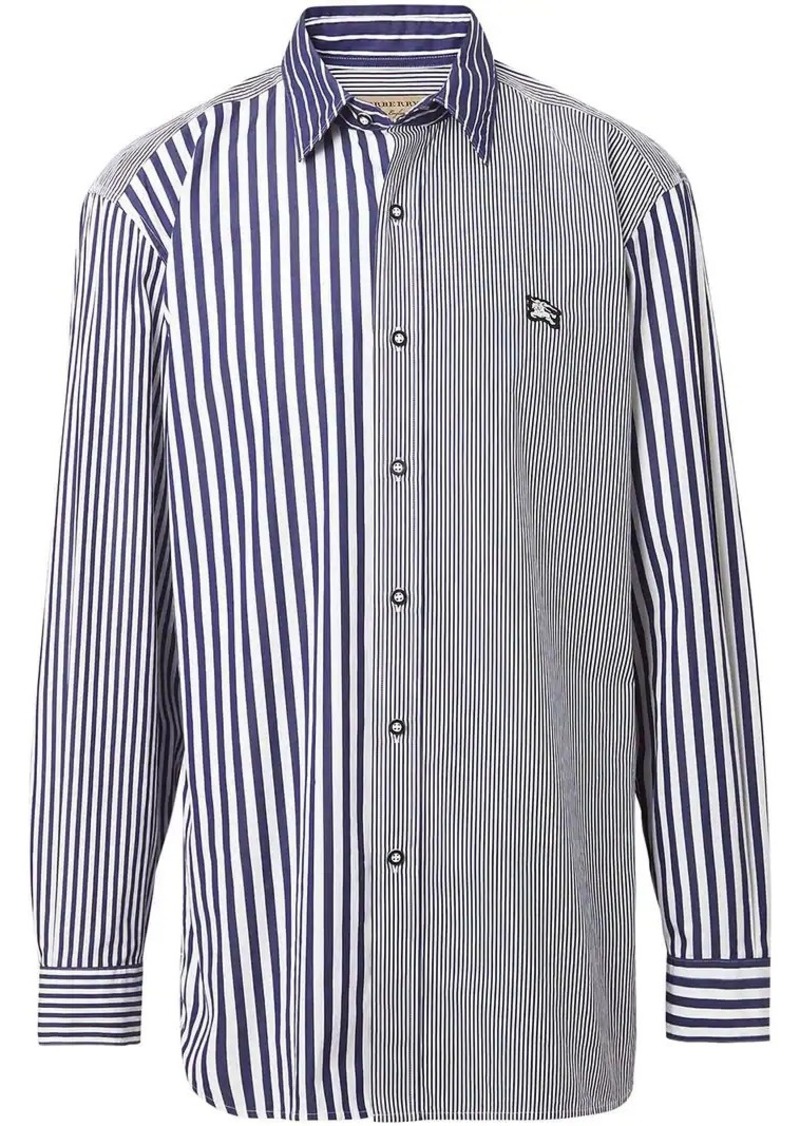 Contrast Stripe Cotton Poplin Shirt