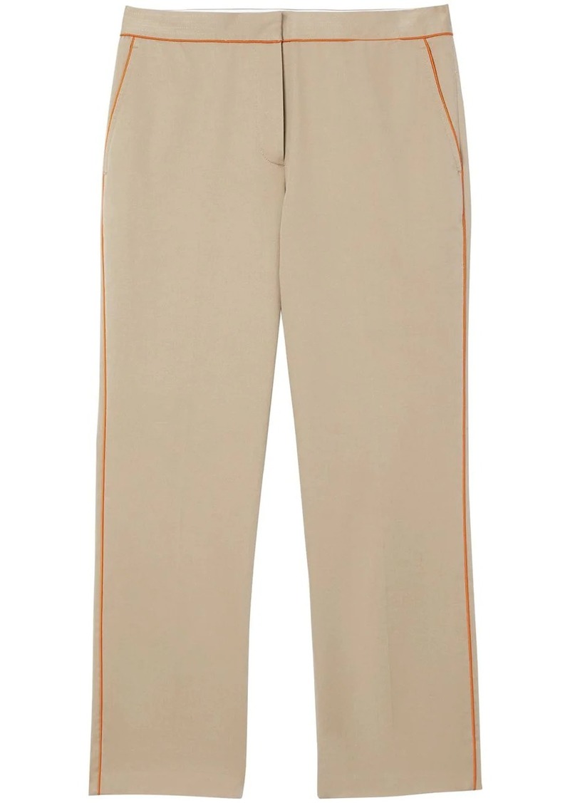 Burberry contrasting trim cropped trousers
