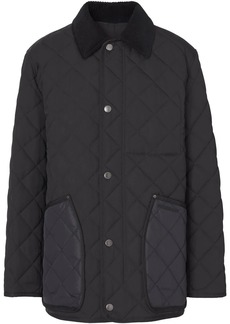 Burberry corduroy-collar quilted jacket