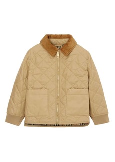 Burberry corduroy-collar quilted jacket