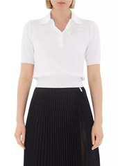 Burberry Cotton-Blend Knit Polo Top