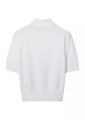 Burberry Cotton-Blend Knit Polo Top