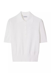 Burberry Cotton-Blend Knit Polo Top