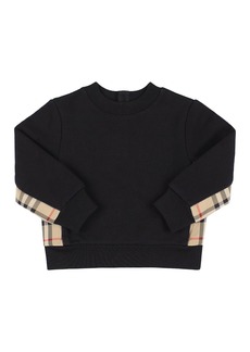 Burberry Cotton Sweatshirt W/ Check Inserts