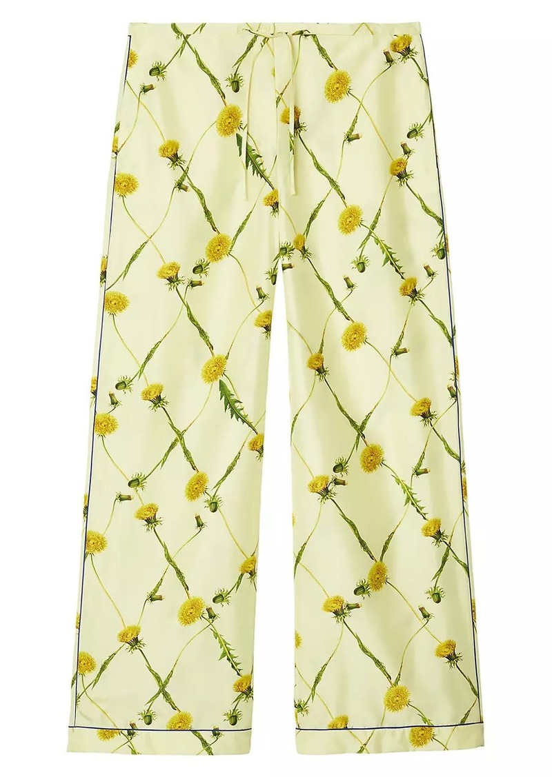 Burberry Daffodil Silk Drawstring Pants