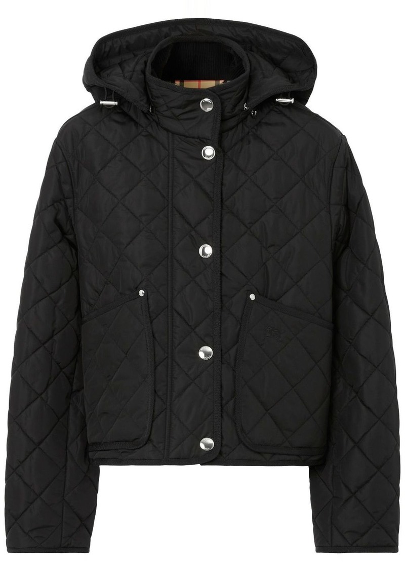 Burberry detachable-hood diamond-quilted jacket