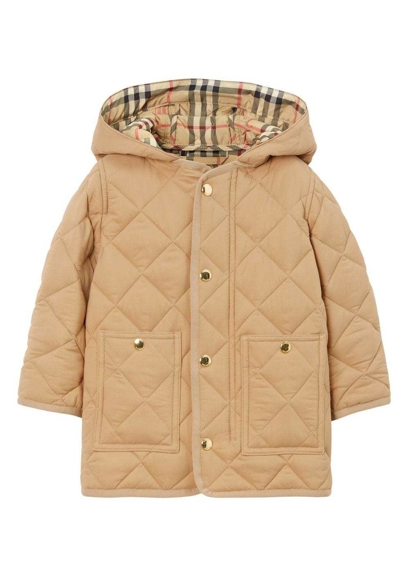Burberry diamond-quilted hooded padded coat