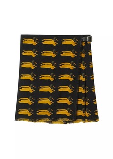Burberry Duck Wool Regular-Fit Wrap Miniskirt