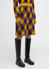 Burberry EKD Check Knit A-Line Skirt