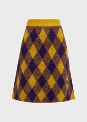 Burberry EKD Check Knit A-Line Skirt