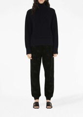 Burberry EKD-embroidered cotton track pants