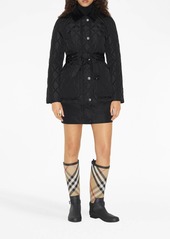 Burberry EKD-embroidered diamond-quilted jacket