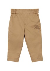 Burberry motif-embroidered cotton chinos