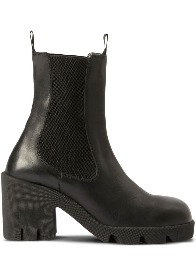 Burberry elasticated-panel leather boots