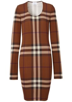 Burberry Exaggerated-Check jersey dress