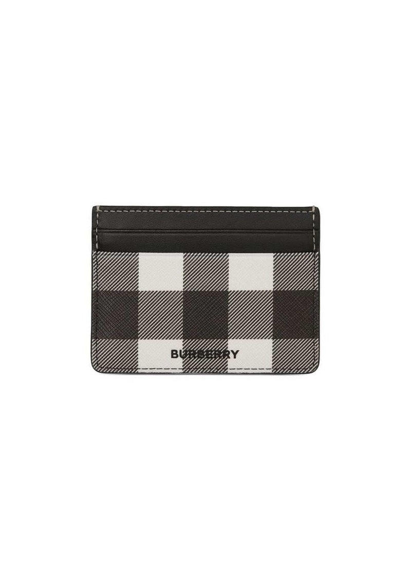 Burberry Exaggerated-Check leather card case