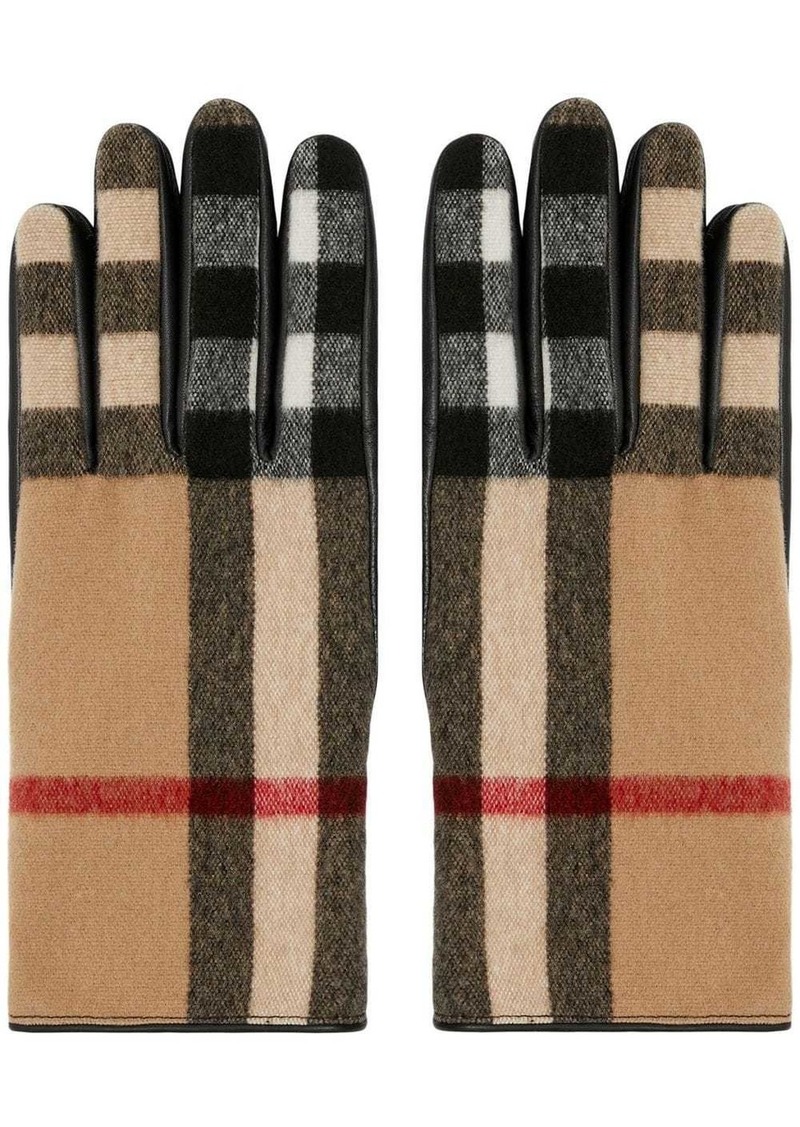 Burberry Exaggerated Check wool gloves