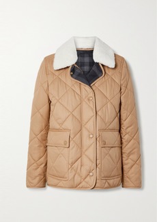 Burberry Faux Shearling-trimmed Quilted Padded Cotton-twill Jacket