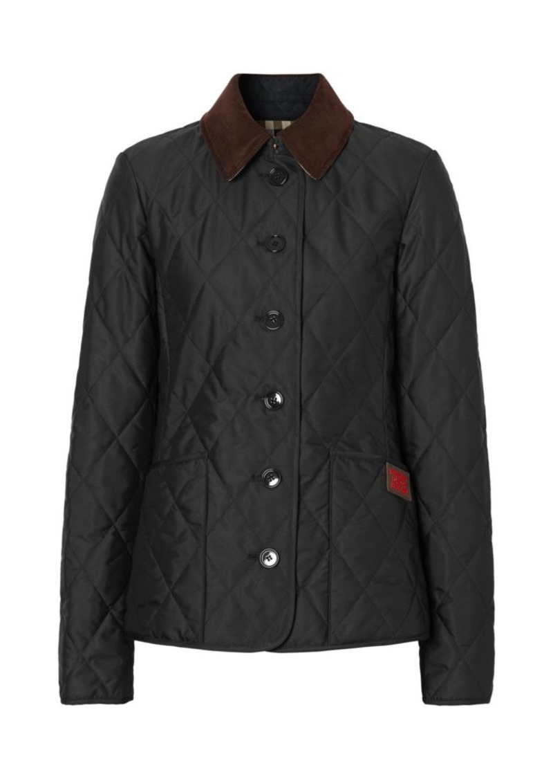 black burberry quilted jacket