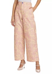 Burberry Floral Wide-Leg Pants