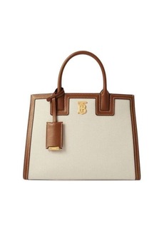 Burberry Frances Canvas & Leather Top Handle Bag