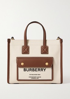 Burberry Freya Mini Leather-trimmed Printed Canvas Tote