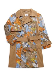 Burberry Girl's Belted Logo Trench Coat
