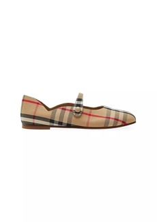 Burberry Girl's Heritage Check Mary Jane Flats