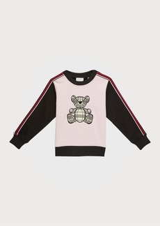 Burberry Girl's Talbot Bear Applique Sweatshirt, Size 3-14